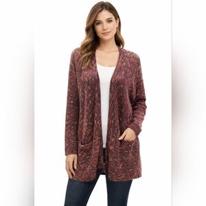 J Jill Open Front Knit Cardigan Sweater | Medium | Multicolor | Excellent